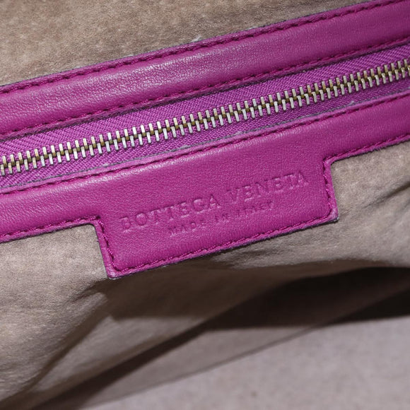 Bottega Veneta INTRECCIATO Boston Bag Leather Purple Gold 173398 Auth 207010V