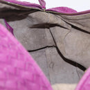 Bottega Veneta INTRECCIATO Boston Bag Leather Purple Gold 173398 Auth 207010V-22