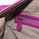Bottega Veneta INTRECCIATO Boston Bag Leather Purple Gold 173398 Auth 207010V-24