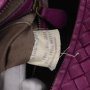 Bottega Veneta INTRECCIATO Boston Bag Leather Purple Gold 173398 Auth 207010V-12