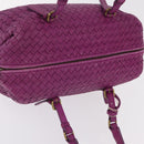 Bottega Veneta INTRECCIATO Boston Bag Leather Purple Gold 173398 Auth 207010V-6
