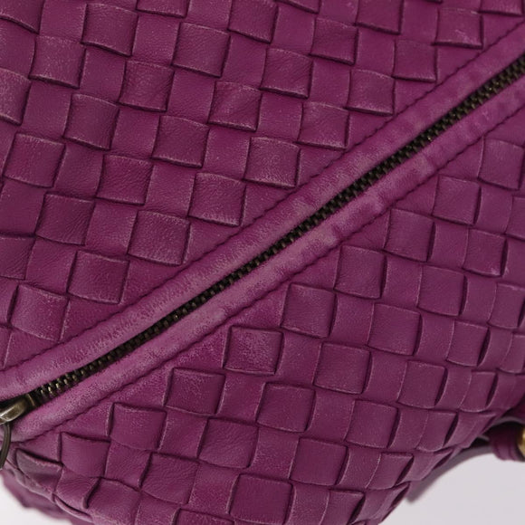 Bottega Veneta INTRECCIATO Boston Bag Leather Purple Gold 173398 Auth 207010V