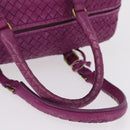 Bottega Veneta INTRECCIATO Boston Bag Leather Purple Gold 173398 Auth 207010V-8