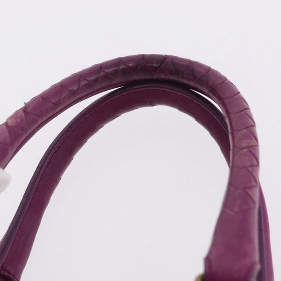 Bottega Veneta INTRECCIATO Boston Bag Leather Purple Gold 173398 Auth 207010V