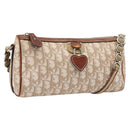 Christian Dior Trotter Canvas Romantic Chain Bag PVC Beige Silver Auth 207013-1