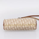 Christian Dior Trotter Canvas Romantic Chain Bag PVC Beige Silver Auth 207013-10