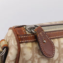 Christian Dior Trotter Canvas Romantic Chain Bag PVC Beige Silver Auth 207013-17
