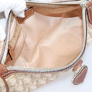 Christian Dior Trotter Canvas Romantic Chain Bag PVC Beige Silver Auth 207013-11