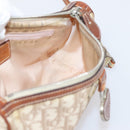 Christian Dior Trotter Canvas Romantic Chain Bag PVC Beige Silver Auth 207013-21