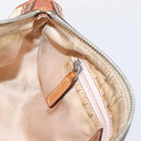 Christian Dior Trotter Canvas Romantic Chain Bag PVC Beige Silver Auth 207013-23