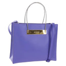 Balenciaga Hand Bag Leather 2way Purple Gold Silver Auth 207015V-1