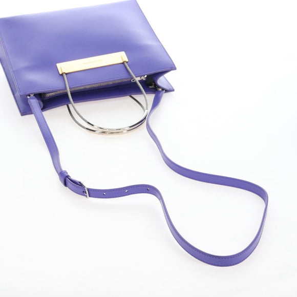 Balenciaga Hand Bag Leather 2way Purple Gold Silver Auth 207015V