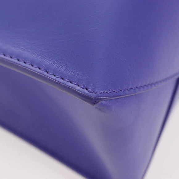 Balenciaga Hand Bag Leather 2way Purple Gold Silver Auth 207015V