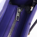 Balenciaga Hand Bag Leather 2way Purple Gold Silver Auth 207015V-21