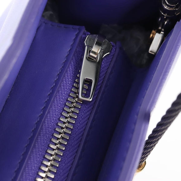 Balenciaga Hand Bag Leather 2way Purple Gold Silver Auth 207015V