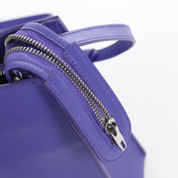 Balenciaga Hand Bag Leather 2way Purple Gold Silver Auth 207015V