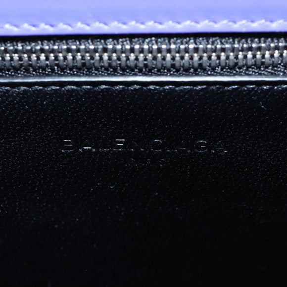 Balenciaga Hand Bag Leather 2way Purple Gold Silver Auth 207015V