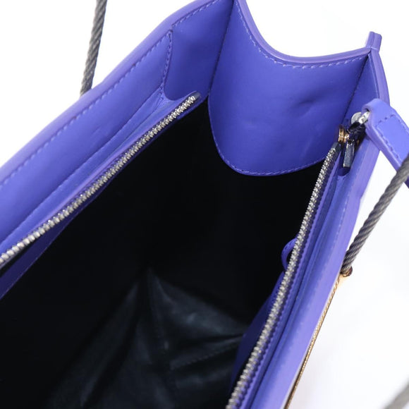 Balenciaga Hand Bag Leather 2way Purple Gold Silver Auth 207015V