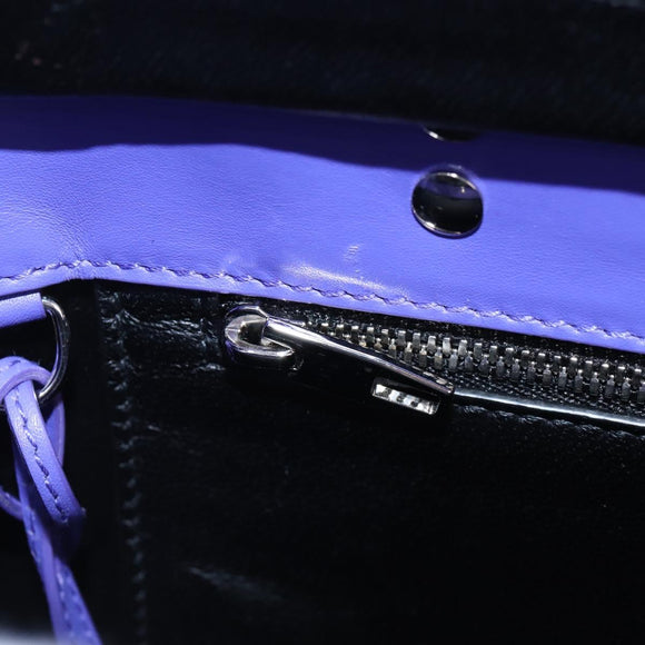 Balenciaga Hand Bag Leather 2way Purple Gold Silver Auth 207015V