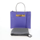Balenciaga Hand Bag Leather 2way Purple Gold Silver Auth 207015V-33