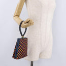 Bottega Veneta INTRECCIATO Hand Bag Satin Orange Gold Auth 207016V-23