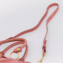 Miu Miu Vitellolux Hand Bag Leather 2way Pink Gold Auth 207017V-15