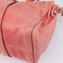 Miu Miu Vitellolux Hand Bag Leather 2way Pink Gold Auth 207017V-17
