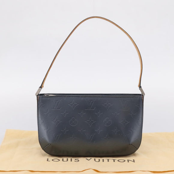 LOUIS VUITTON Monogram Mat Fowler Hand Bag Navy M55145 LV Auth 207018V