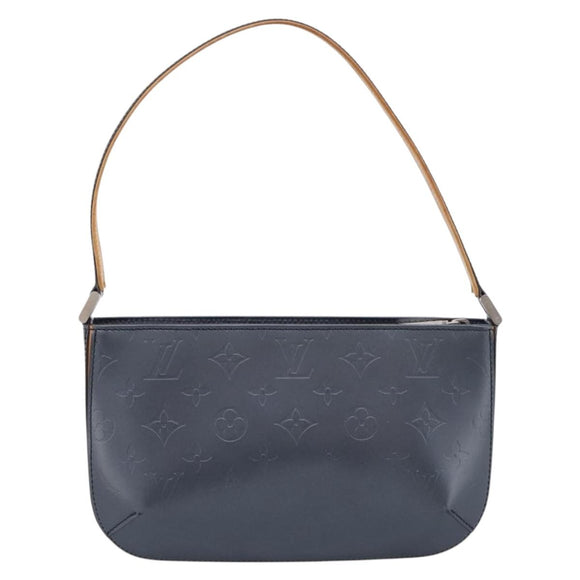 LOUIS VUITTON Monogram Mat Fowler Hand Bag Navy M55145 LV Auth 207018V