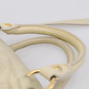 Miu Miu Hand Bag Leather 2way Beige Gold Auth 207019V-15