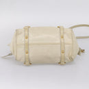 Miu Miu Hand Bag Leather 2way Beige Gold Auth 207019V-7