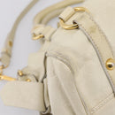 Miu Miu Hand Bag Leather 2way Beige Gold Auth 207019V-19