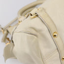 Miu Miu Hand Bag Leather 2way Beige Gold Auth 207019V-21