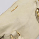 Miu Miu Hand Bag Leather 2way Beige Gold Auth 207019V-23