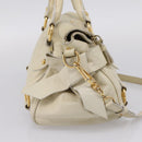 Miu Miu Hand Bag Leather 2way Beige Gold Auth 207019V-3
