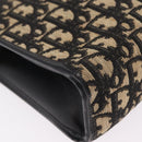 Christian Dior Trotter Canvas Shoulder Bag Navy Gold Auth 207020-13