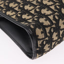 Christian Dior Trotter Canvas Shoulder Bag Navy Gold Auth 207020-15