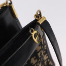 Christian Dior Trotter Canvas Shoulder Bag Navy Gold Auth 207020-23