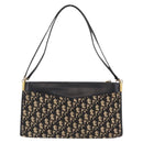 Christian Dior Trotter Canvas Shoulder Bag Navy Gold Auth 207020-4