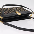 Christian Dior Trotter Canvas Shoulder Bag Navy Gold Auth 207020-7