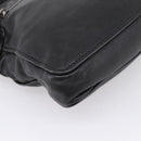 Miu Miu Shoulder Bag Leather Black Silver Auth 207021-11