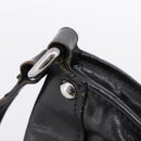 Miu Miu Shoulder Bag Leather Black Silver Auth 207021-16