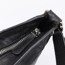 Miu Miu Shoulder Bag Leather Black Silver Auth 207021-17