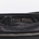 Miu Miu Shoulder Bag Leather Black Silver Auth 207021-18