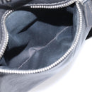 Miu Miu Shoulder Bag Leather Black Silver Auth 207021-25