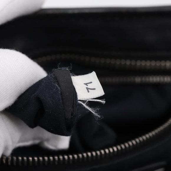 Miu Miu Shoulder Bag Leather Black Silver Auth 207021