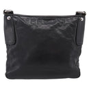 Miu Miu Shoulder Bag Leather Black Silver Auth 207021-3