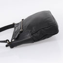 Miu Miu Shoulder Bag Leather Black Silver Auth 207021-4