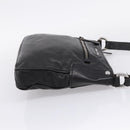 Miu Miu Shoulder Bag Leather Black Silver Auth 207021-5