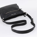 Miu Miu Shoulder Bag Leather Black Silver Auth 207021-7